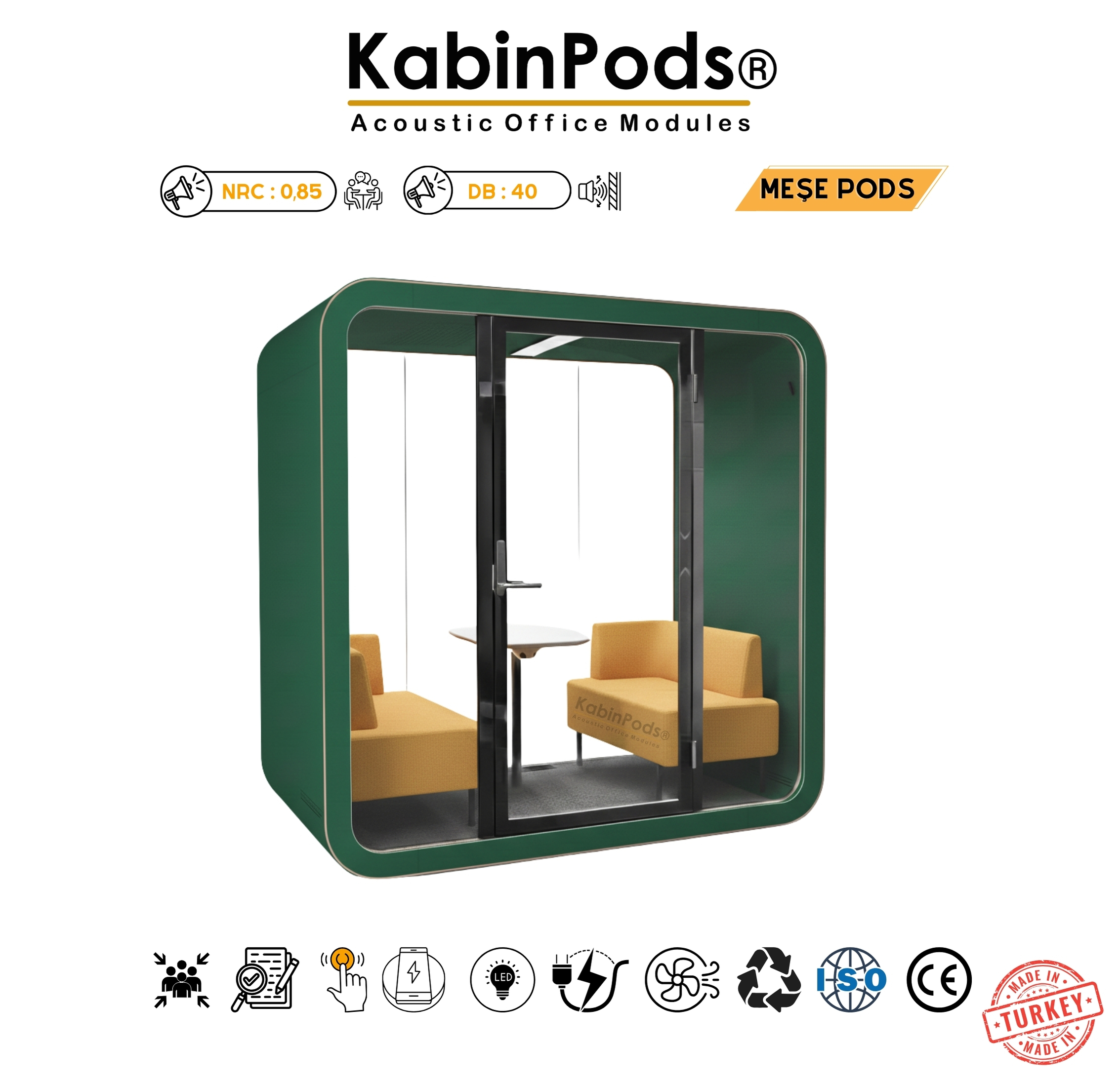 Akustik Ofis Toplantı Kabini  - Toplantı Kabini Ürün Görseli